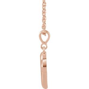 14K Rose Gold Petite Open Cross 16-18" Necklace