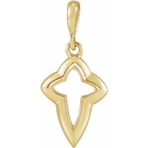 14K Yellow Gold Petite Open Cross Pendant