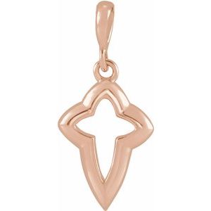 14K Rose Gold Petite Open Cross Pendant
