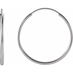 Sterling Silver 20 mm Tube Hoop Earrings