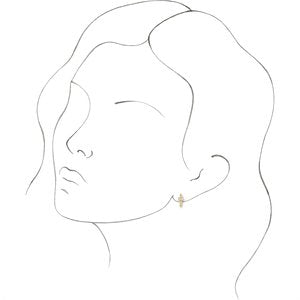 14K Yellow Gold 1/5 CTW Natural Diamond Huggie Hoop Earrings
