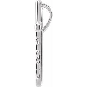 14K White Gold Blessed Cross Pendant