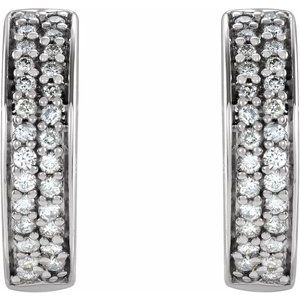 14K White Gold 1/3 CTW Natural Diamond 14 mm Hoop Earrings