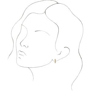 14K Yellow Gold Chain Link 10.2 mm Hoop Earrings