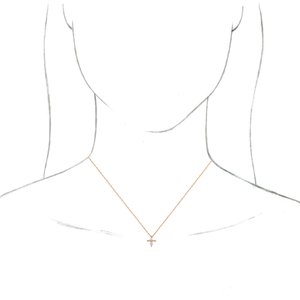 14K Rose Gold 1/6 CTW Natural Diamond Cross 18" Necklace
