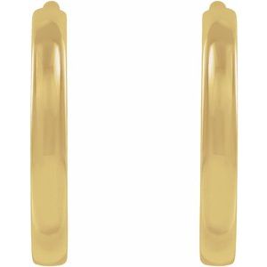 14K Yellow Gold Hinged 10 mm Hoop Earrings