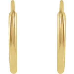 14K Yellow Gold Flexible Endless Tube 10 mm Hoop Earrings