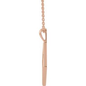 14K Rose Gold Ornate Pierced Cross 16-18" Necklace