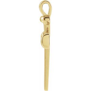 14K Yellow Gold 	28x14.71 mm Nail Cross Pendant