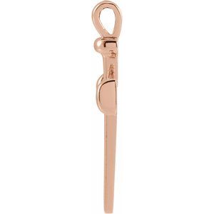 14K Rose Gold 	28x14.71 mm Nail Cross Pendant