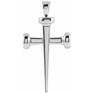Sterling Silver 	28x14.71 mm Nail Cross Pendant