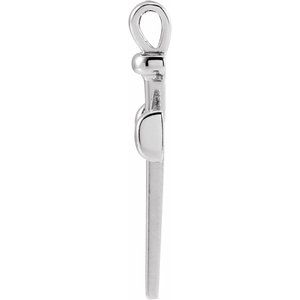 Platinum 	28x14.71 mm Nail Cross Pendant