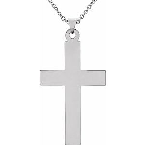 14K White Gold Cross 18" Necklace