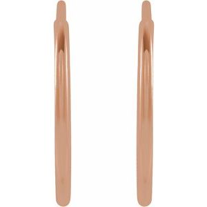14K Rose Gold Flexible Endless Tube 15 mm Hoop Earrings