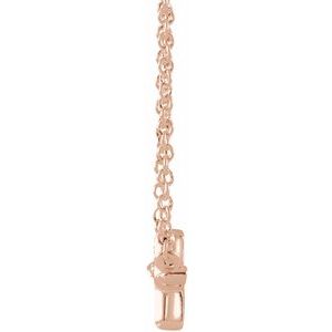 14K Rose Gold Sideways Cross 18" Necklace