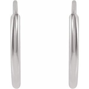 14K White Gold Flexible Endless Tube 10 mm Hoop Earrings