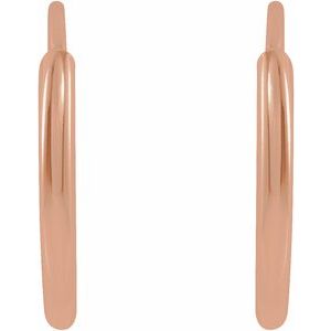 14K Rose Gold Flexible Endless Tube 10 mm Hoop Earrings
