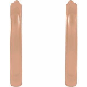 14K Rose Gold Hinged 10 mm Hoop Earrings