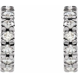 Sterling Silver 1/3 CTW Natural Diamond French-Set 10 mm Huggie Hoop Earrings