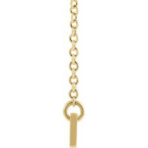 14K Yellow Gold Engravable Bar 16" Necklace