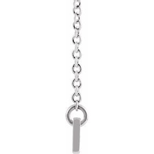 Sterling Silver Engravable Bar 18" Necklace