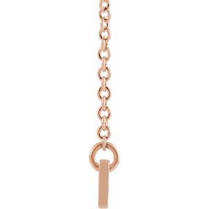 14K Rose Gold Engravable Bar 18" Necklace