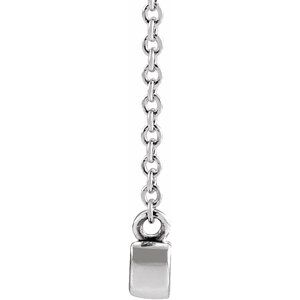 10K White Gold Petite Mama Script 16" Necklace
