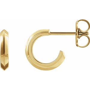 14K Yellow Gold Knife-Edge 17.5 mm Hoop Earrings