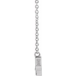 14K White Gold Petite Mommy Script 16" Necklace