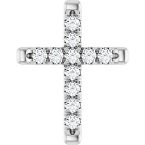 Platinum 1/5 CTW Natural Diamond French-Set Cross Pendant