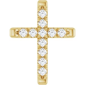 14K Yellow Gold 1/5 CTW Natural Diamond French-Set Cross Pendant