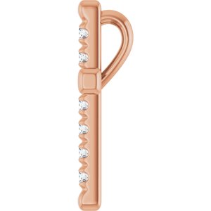 14K Rose Gold 1/5 CTW Natural Diamond French-Set Cross Pendant