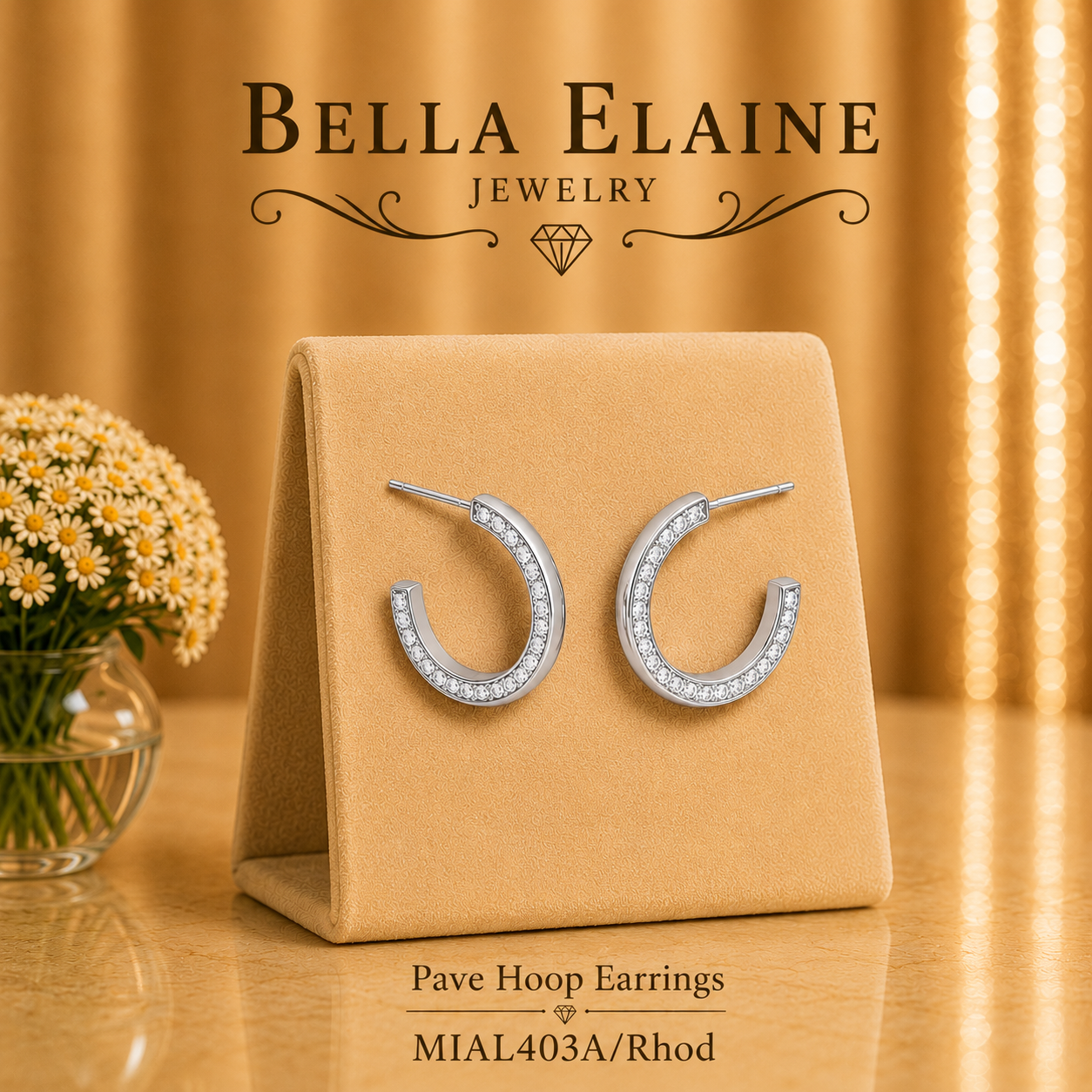Pave Hoop Earrings