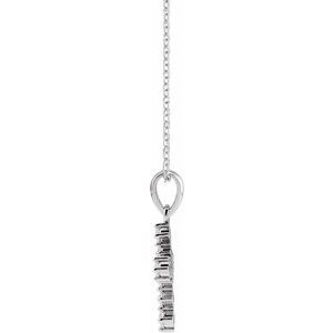 Platinum 3/8 CTW Natural Diamond Cross 16-18" Necklace
