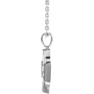 14K White Gold Celtic-Inspired Cross 20" Necklace