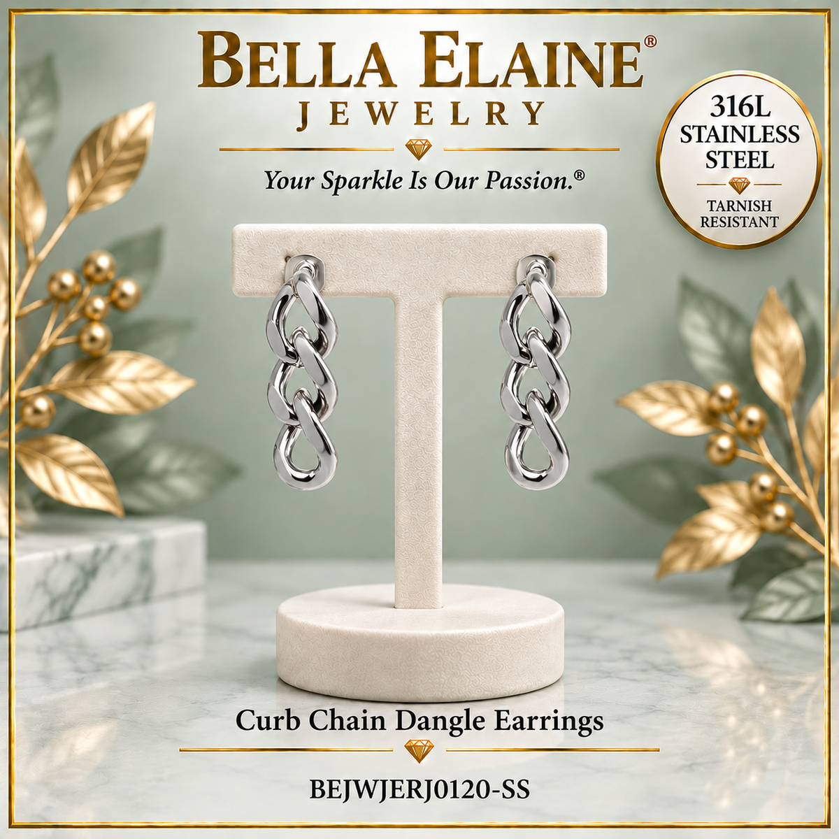 Curb Chain Dangle Earrings