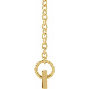 14K Yellow Gold Family is Forever Bar 18" Necklace