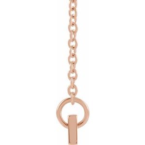 14K Rose Gold Family is Forever Bar 16" Necklace