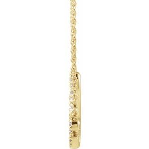 14K Yellow Gold 1/6 CTW Natural Diamond Love 16" Necklace