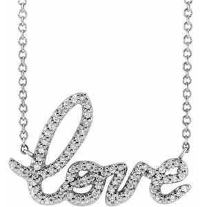 Necklace 1/6 CTW Natural Diamond Love 16" Necklace