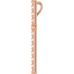 14K Rose Gold 1/2 CTW Natural Diamond French-Set Cross Pendant