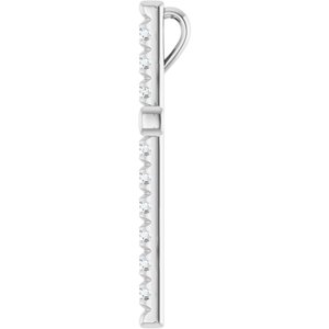 Platinum 3/4 CTW Natural Diamond French-Set Cross Pendant