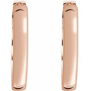 14K Rose Gold Hinged 20 mm Hoop Earrings
