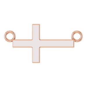 14K Rose Gold 12x5.9 mm Sideways Cross 16-18" Necklace