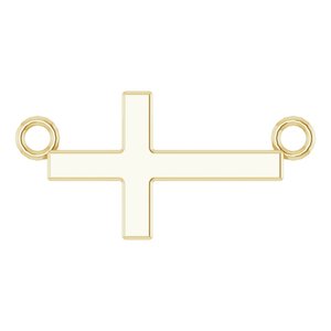 14K Yellow Gold 12x5.9 mm Sideways Cross 16-18" Necklace
