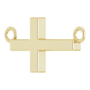 14K Yellow Gold 12x5.9 mm Sideways Cross 16-18" Necklace