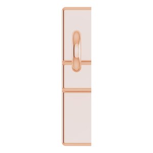14K Rose Gold 12x5.9 mm Sideways Cross 16-18" Necklace