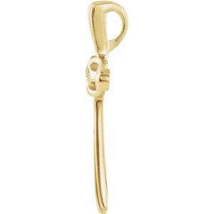 14K Yellow Gold .005 CT Natural Diamond Cross Pendant