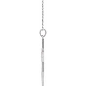 14K White Gold .08 CTW Natural Diamond Cross 16-18" Necklace