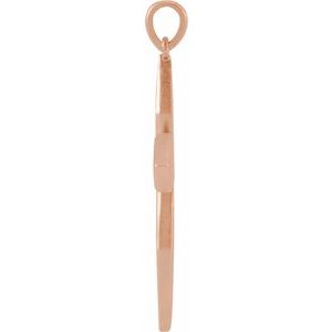 14K Rose Gold .08 CTW Natural Diamond Cross Pendant